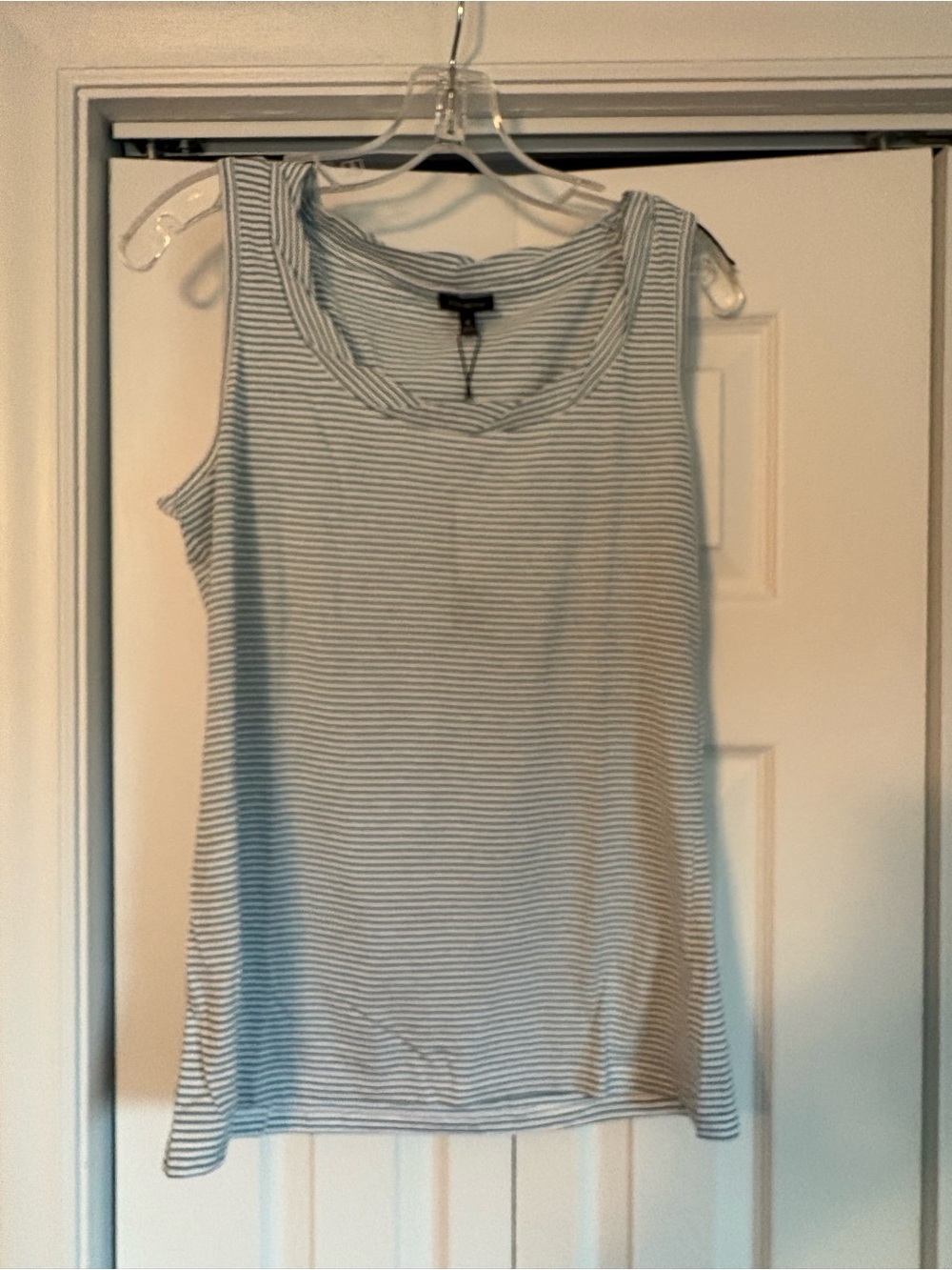 Talbots Blue and White Striped Scoop Neck Tank